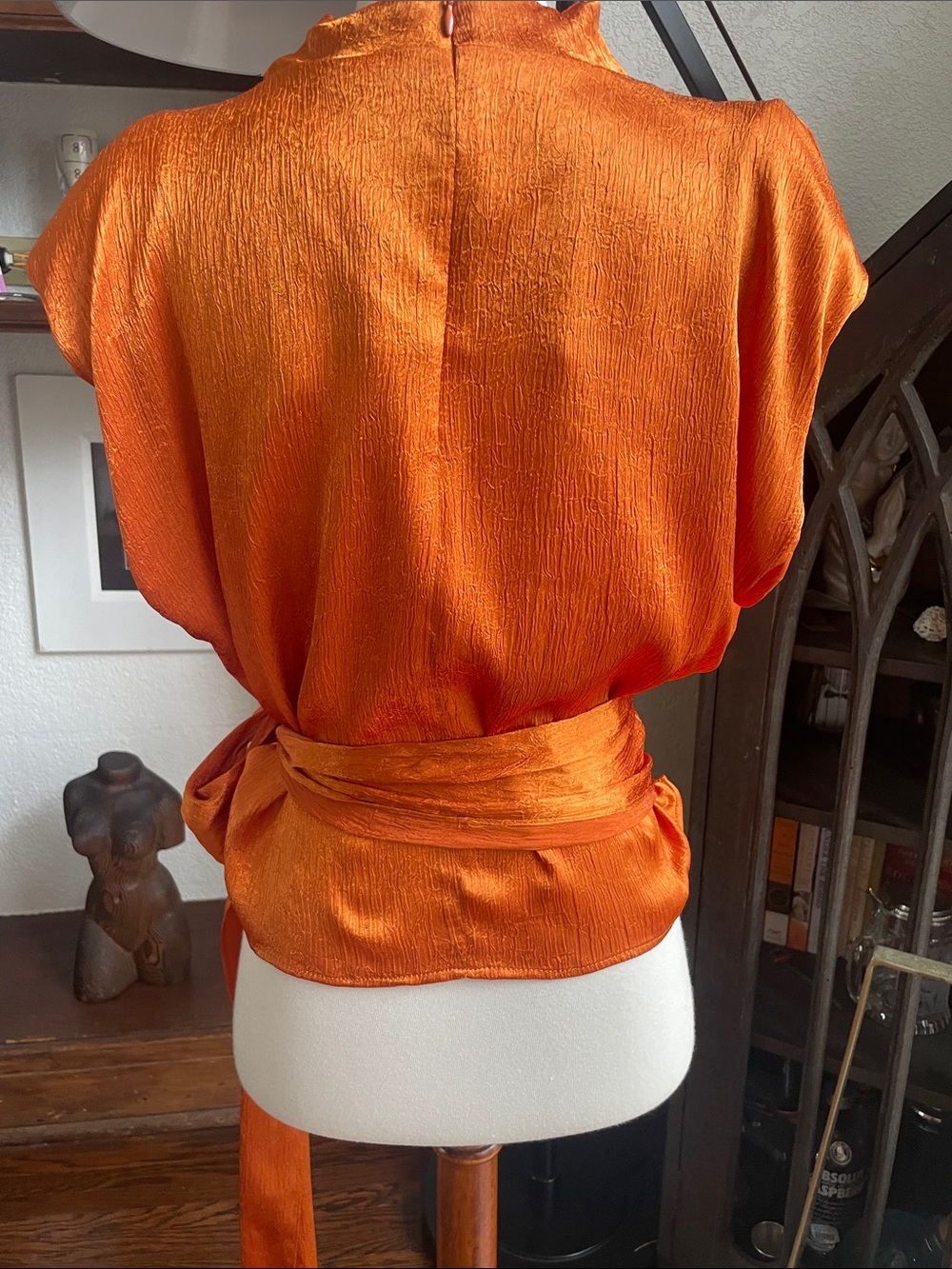 Zara Orange Blouse with Tie Waist - Picture 2 of 5